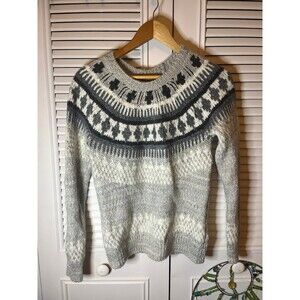 XSmall Lucky Brand Women's Bold Fair isle Crew Neck Sweater